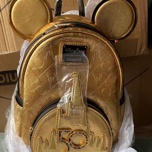 LOUNGEFLY   50th ANNAVERSARY  LEATHER   RETIRED BACKPACK 2021 - Picture 1 of 6
